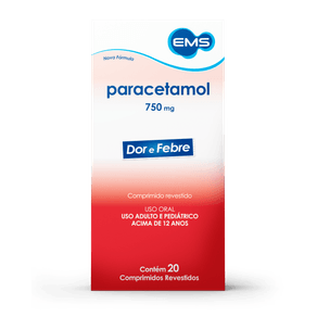 Paracetamol 750Mg Ems Genérico 20 Comprimidos
