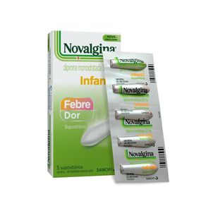 Novalgina Infantil Dipirona 300Mg 5 Supositórios Novalgina 300Mg Supositório 5 Unidades