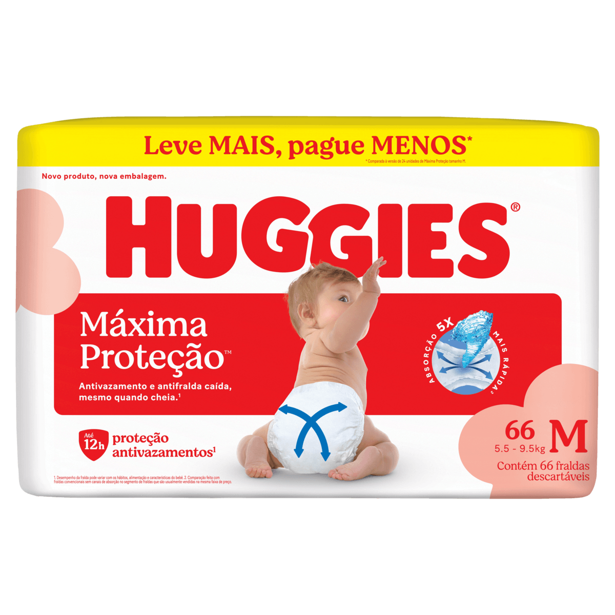 Fralda Infantil Huggies Supreme Care Hiper M 66 Unidades