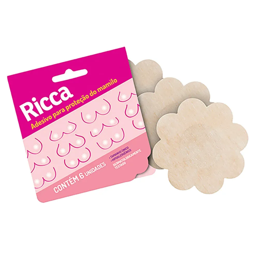 Adesivo para Proteção dos Mamilos Descartavel Ricca 3 Pares