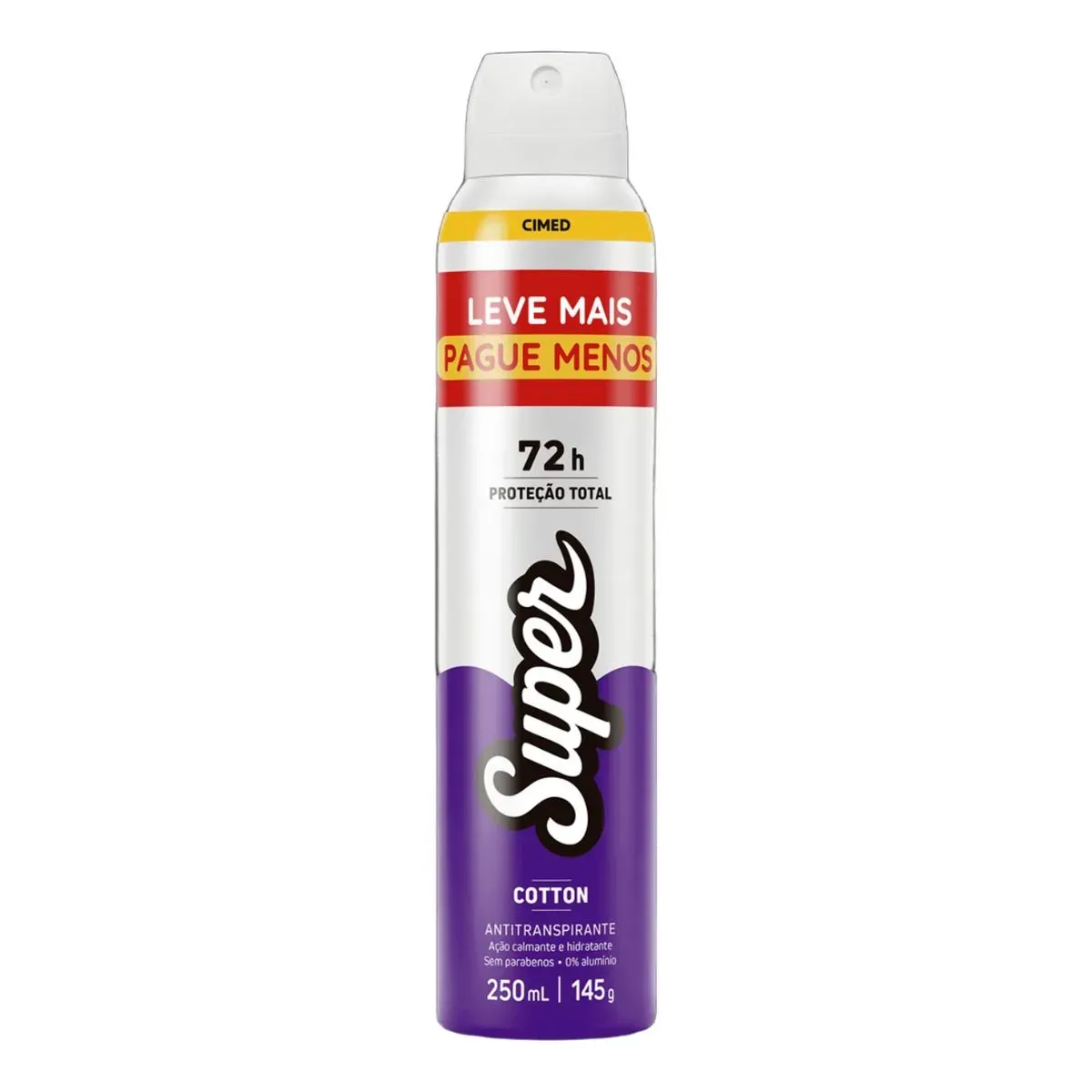 Desodorante Super Cimed Feminino Cotton Aerossol 250ml