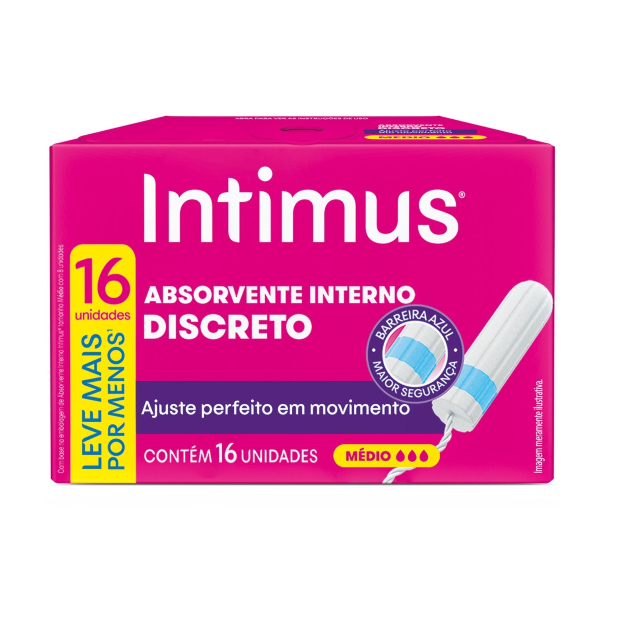 Absorvente Interno Intimus Médio 16 Unidades