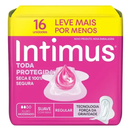 Absorvente Intimus Tripla Proteção Suave com Abas 16 Unidades