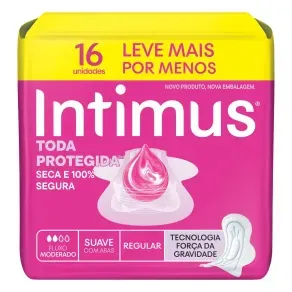 Absorvente Intimus Tripla Proteção Suave Com Abas 16 Unidades