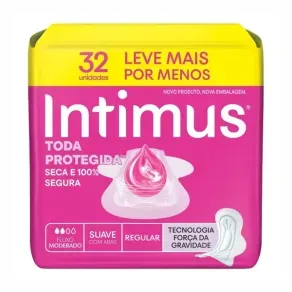 Absorvente Intimus Gel Tripla Proteção Suave Com Abas 32 Unidades