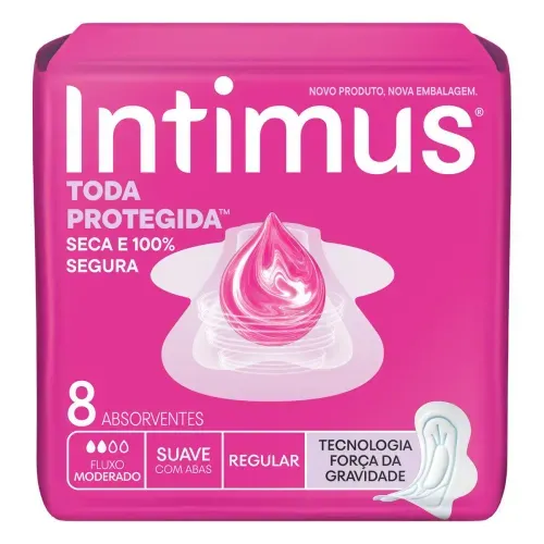 Absorvente Intimus Gel Tripla Proteção Suave sem Abas 8 Unidades