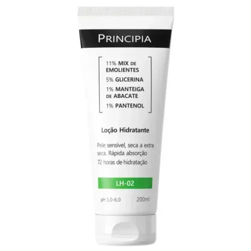 Loção Hidratante Mix de Emolientes + Glicerina + Manteiga de Abacate + Pantenol Principia Lh-02 200ml