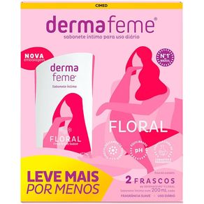 Sabonete Íntimo Dermafeme Floral 2 Unidades De 200Ml