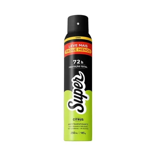 Desodorante Super Cimed Masculino Citrus Aerossol 72h 250ml