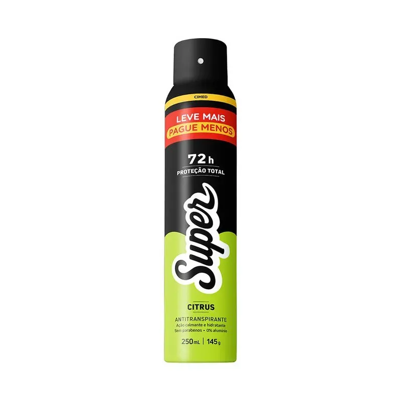 Desodorante Super Cimed Masculino Citrus Aerossol 72h 250ml