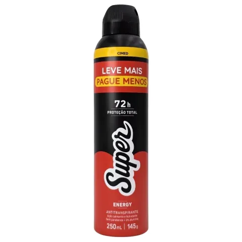 Desodorante Super Cimed Masculino Energy Aerossol 72h 250ml