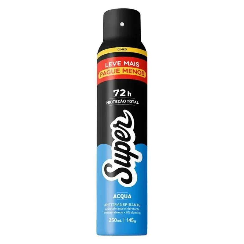Desodorante Super Cimed Masculino Acqua Aerossol 72h 250ml