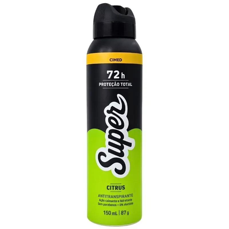 Desodorante Super Cimed Masculino Citrus Aerossol 72h 150ml