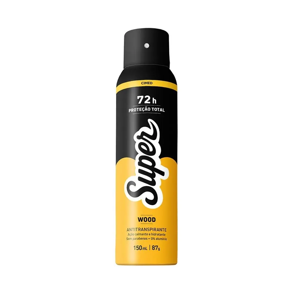 Desodorante Super Cimed Masculino Wood Aerossol 72h 150ml