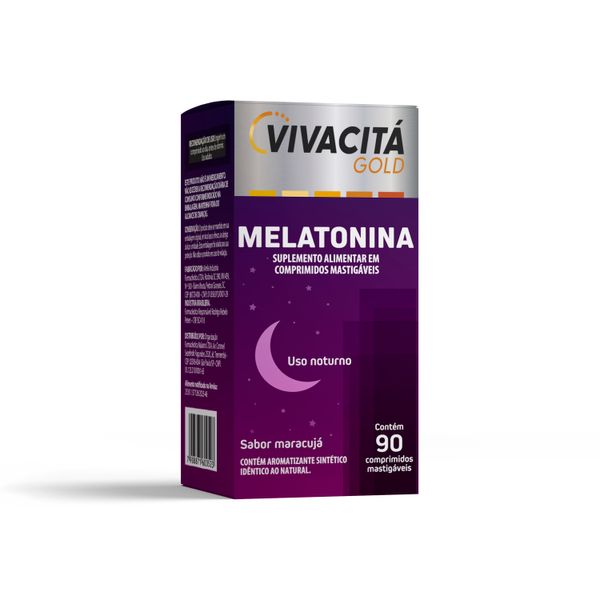 Vivacitá Gold Melatonina Sabor Maracujá 90 Comprimidos Mastigáveis