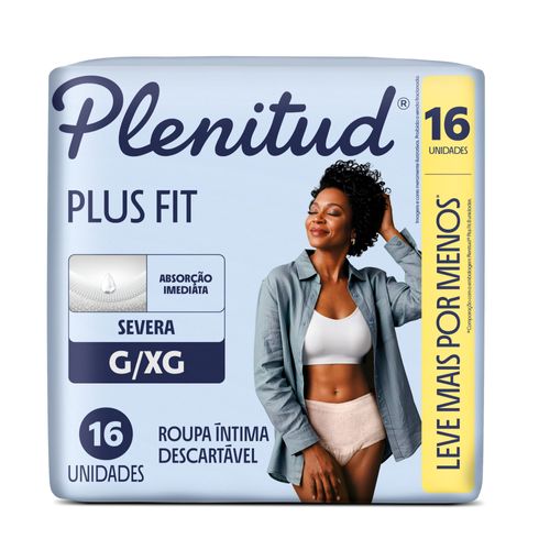 Roupa Íntima Descartável Plenitud Plus Fit G/XG 16 Unidades