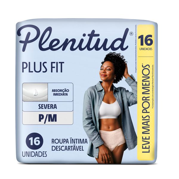 Roupa Íntima Descartável Plenitud Plus Fit P/M 16 Unidades Roupa Íntima Descartável Plenitud Plus P/m 16 Unidades