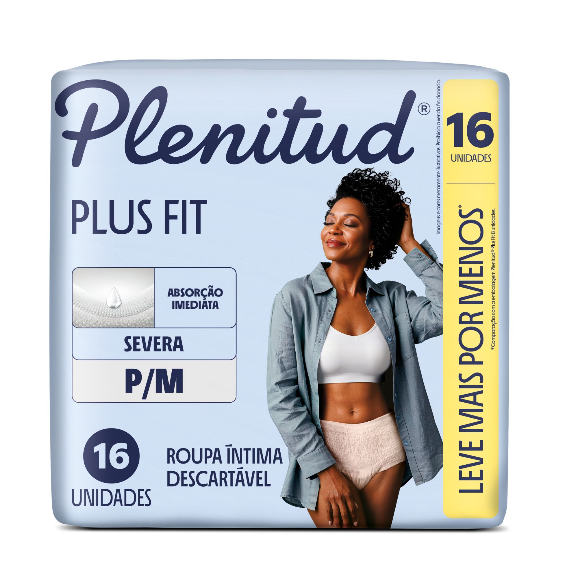Roupa Íntima Descartável Plenitud Plus Fit P/M 16 Unidades