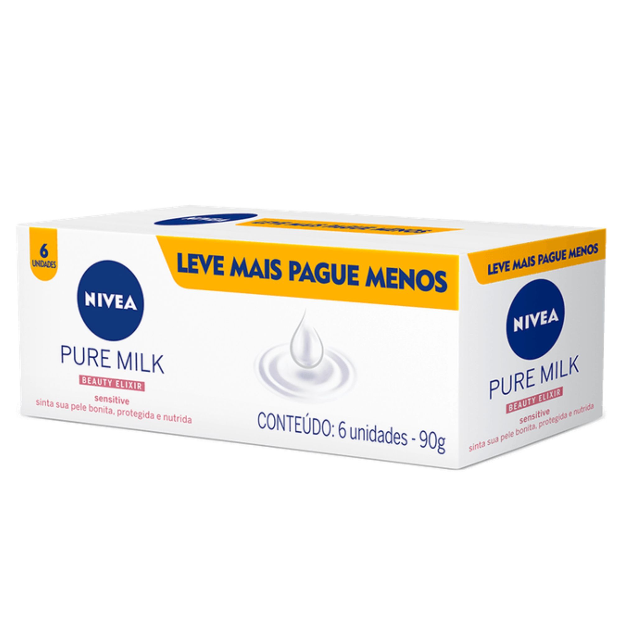 Sabonete em Barra Nivea Pure Milk Sensitive 6 Unidades
