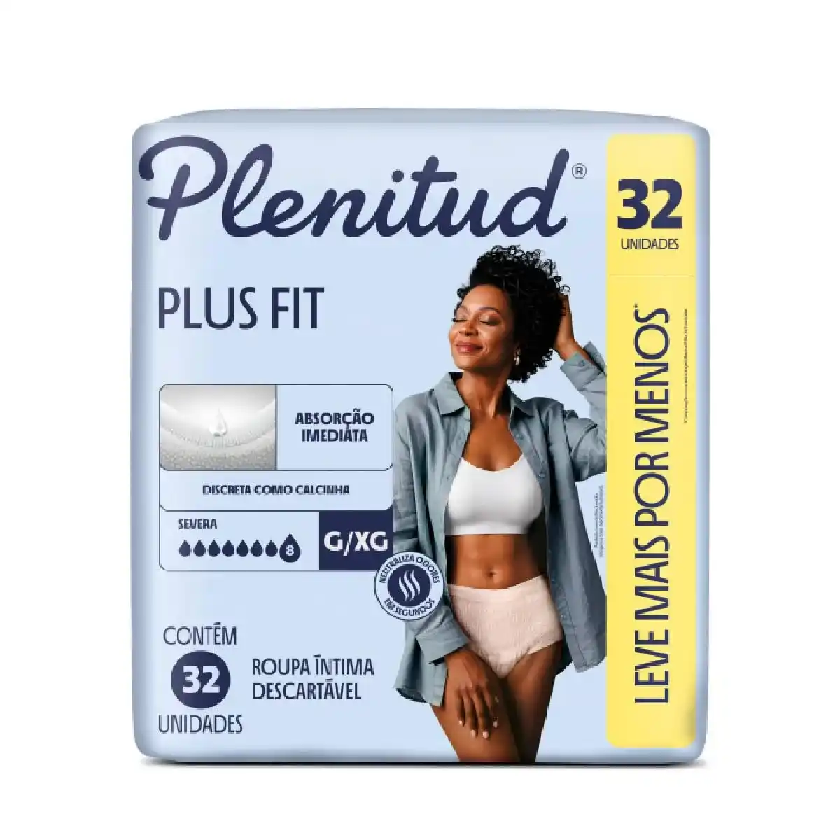 Roupa Íntima Descartável Plenitud Plus Fit G/xg 32 Unidades