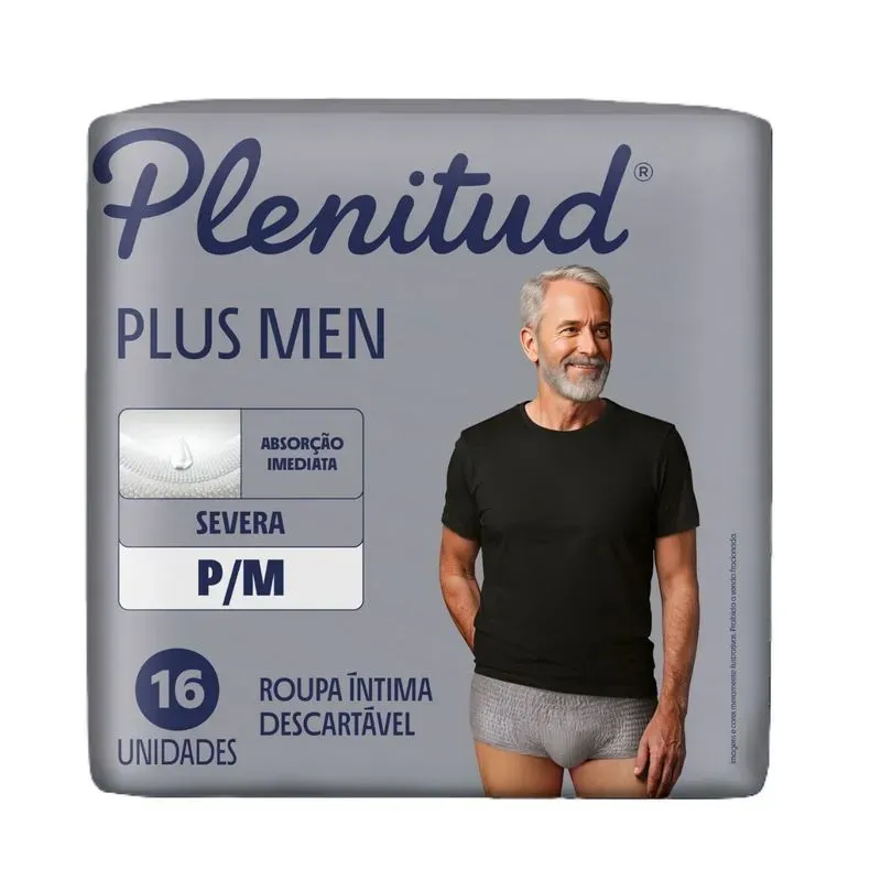 Roupa Íntima Descartável Plenitud Plus Men P/m 16 Unidades