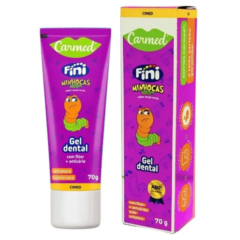 Gel Dental com Flúor Carmed Fini Minhocas 70g