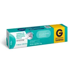 Sulfato De Neomicina 5Mg/G + Bacitracina 250Ui/G Medley Genérico Pomada Dermatológica 15G