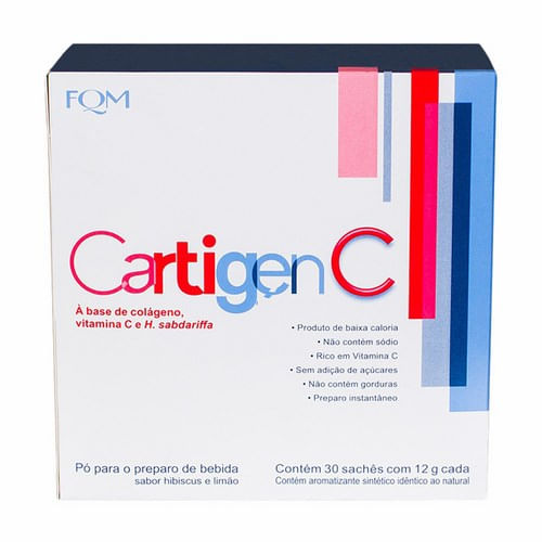 Colágeno Cartigen C Hibisco E Limão 30 Sachês De 12g