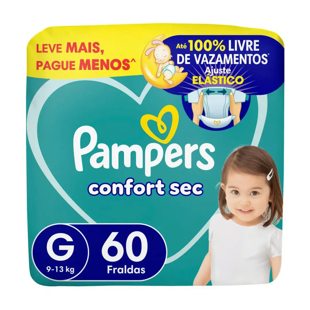 Fralda Pampers Confort Sec G 60 Unidades