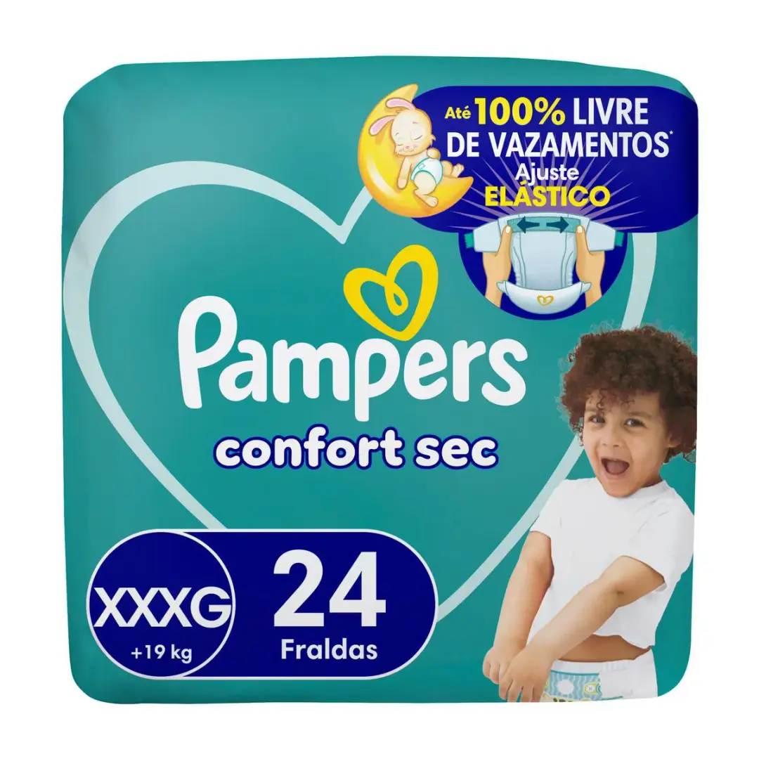Fralda Pampers Confort Sec Xxxg 24 Unidades