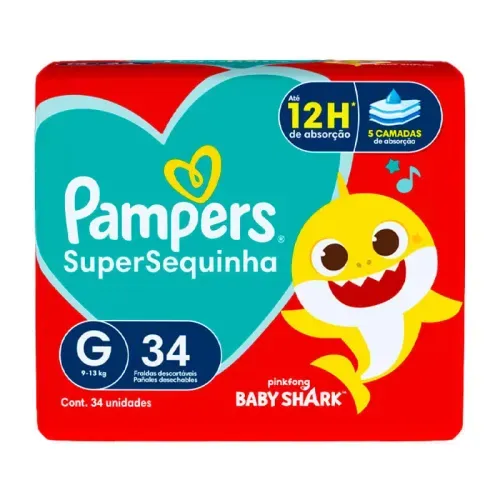 Fralda Pampers Supersequinha G 34 Unidades