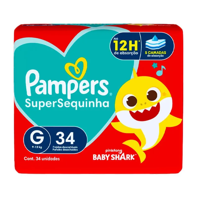 Fralda Pampers Supersequinha G 34 Unidades