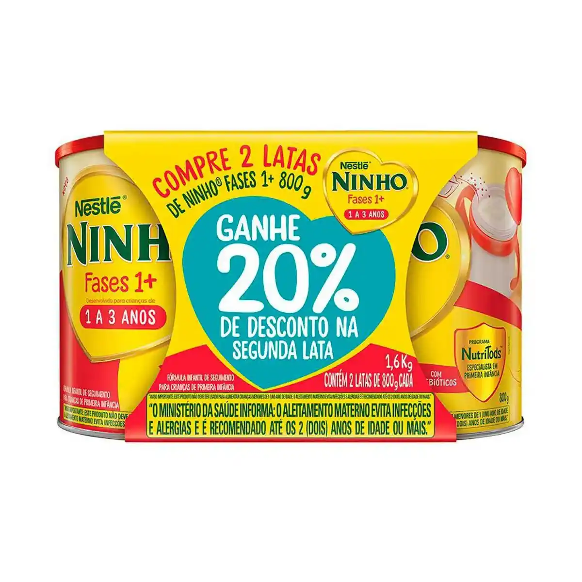 Composto Lácteo Ninho Fases 1+ 2 Unidades De 800g