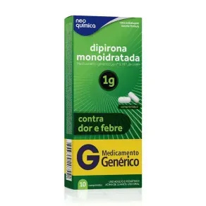 Dipirona Monoidratada 1G 10 Comprimidos Neo Química