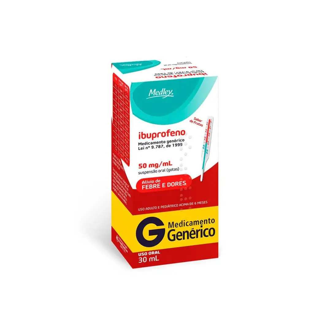 Ibuprofeno 50mg/ml Medley Genérico Suspensão Oral Sabor Frutas 30ml