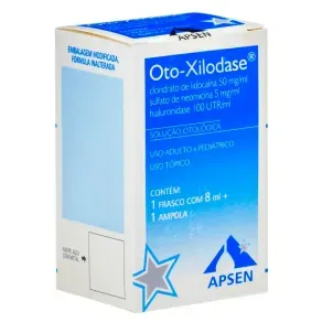 Oto-Xilodase Cloridrato De Lidocaína 50Mg + Sulfato De Neomicina 5Mg + Hialuronidase 100 Utr Solução Otológica 8Ml