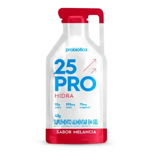 Gel 25 Pro Hidra Probiótica Carbo com Eletrólitos Sabor Melancia 25g