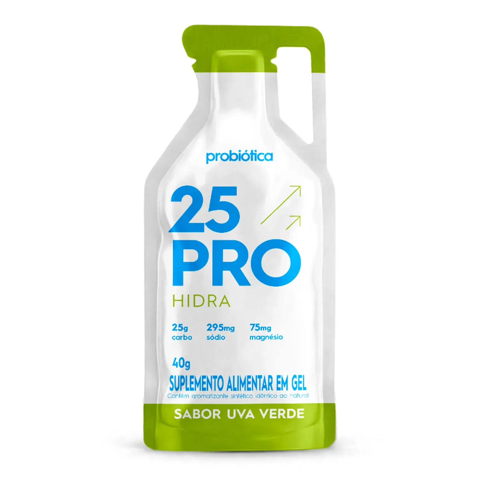 Gel 25 Pro Hidra Probiótica Carbo com Eletrólitos Sabor Uva Verde 25g