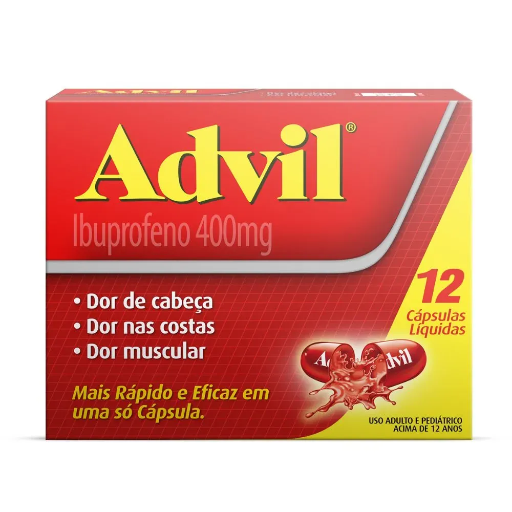Advil Ibuprofeno 400mg 12 Cápsulas