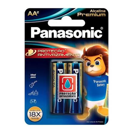 Pilha Alcalina Panasonic Premium Aa 2 Unidades