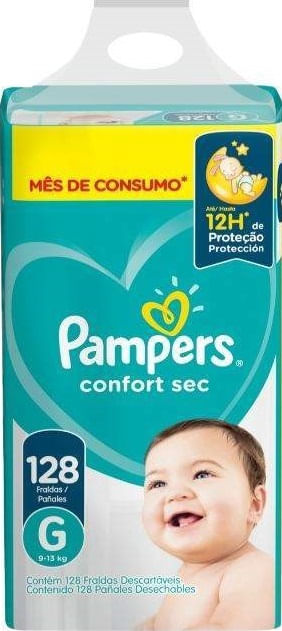 Fralda Pampers Confort Sec Jumbo Plus G 128 Unidades