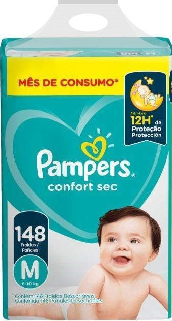 Fralda Pampers Confort Sec Jumbo Plus M 148 Unidades