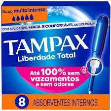 Absorvente Interno Tampax Fluxo Muito Intenso com Aplicador 8 Unidades