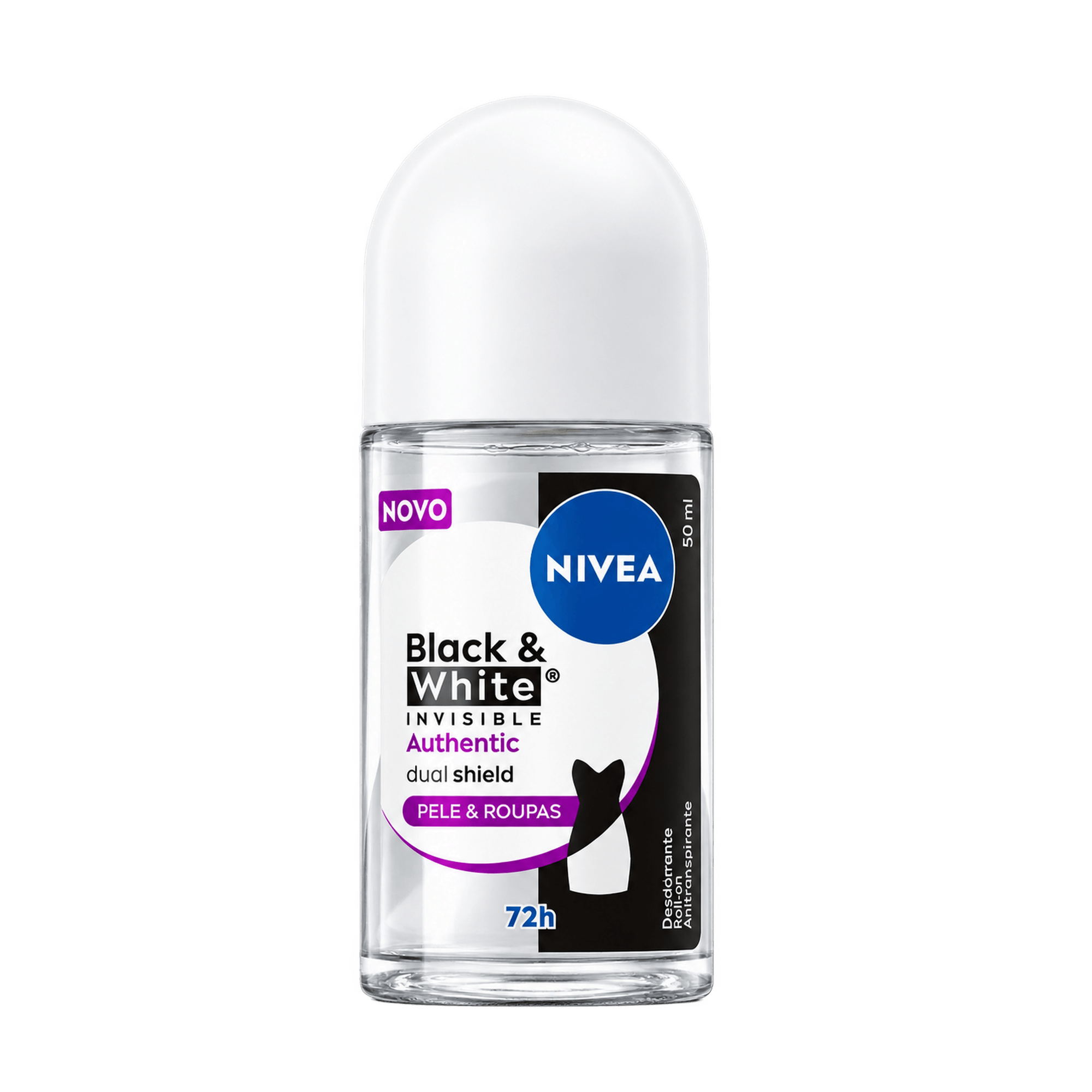 Desodorante Roll-on Nivea Black & White Invisible Authentic 50ml